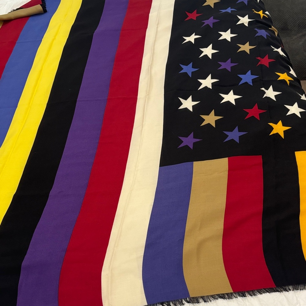 Givenchy Black and Red Star Scarf